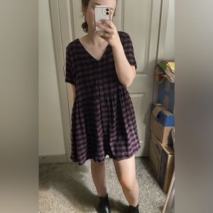 Wild Fable Purple & Black Flannel Dress